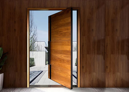 american villa main entry pivot door